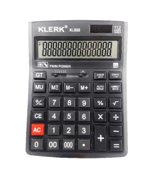 Калькулятор KLERK 888 14-розрядний; 205*155*40мм; кол.чор.; арт. KL888; KLERK