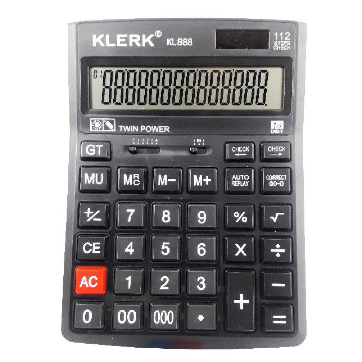 Калькулятор KLERK 888 14-розрядний; 205*155*40мм; кол.чор.; арт. KL888; KLERK