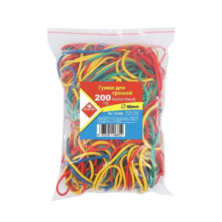 Гумки для грошей KL13200 200г d=60мм кол. асорті арт. KLERK