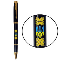 Ручка Паркер IM Ukraine Black позол. рол. Тризуб з жовт. орнаментом
