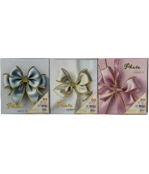 Фотоальбом 10*15см/ 80фото 9756 "Бантик" зі срібним обведенням, у коробці  (1/48)