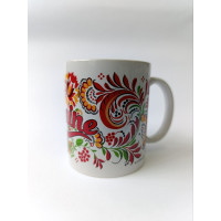 Чашка біла кольорова Циліндр