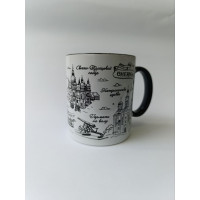 Чашка керамічна біла зовні, чорна в середині