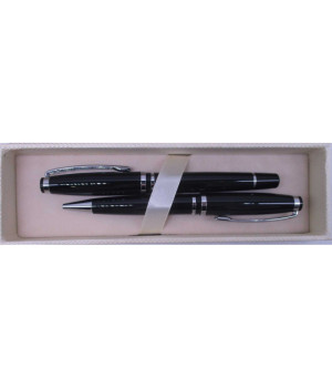 Ручка Sonata BR-529+роллер Чорна з сріблом