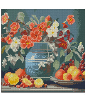 Алмазна картина Strateg Квіти й фрукти  