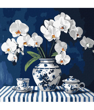 Набір для розпису по номерах "Орхідея в порцеляні"