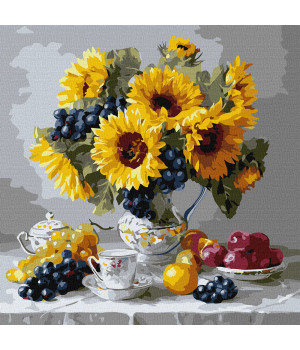 Набір для розпису по номерах "Соняшники з виноградом"