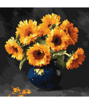 Набір для розпису по номерах "Соняшник в темряві"