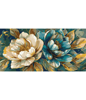 Набір для розпису по номерах "Золотаві пелюстки з фарбами металік extra"