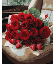 Набір для розпису по номерах "Романтичний букет троянд"