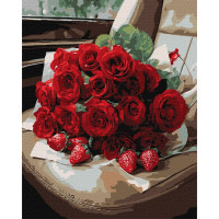 Набір для розпису по номерах "Романтичний букет троянд"