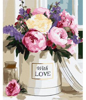 Набір для розпису по номерах "Теплі квіткові відтінки" 