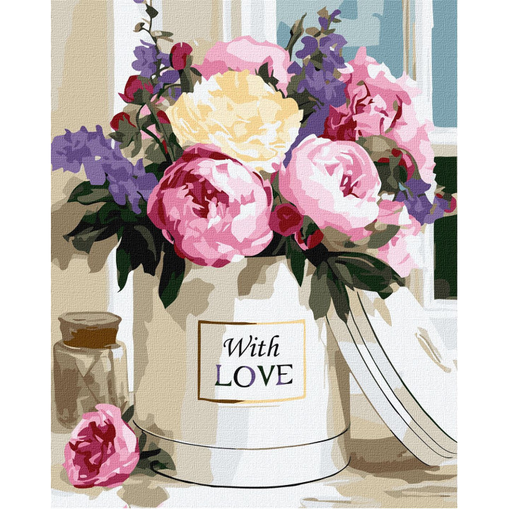 Набір для розпису по номерах "Теплі квіткові відтінки" 