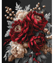 Набір для розпису по номерах "Квітковий спокій з фарбами металік"