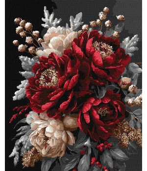 Набір для розпису по номерах "Квітковий спокій з фарбами металік" Набір для розпису по номерах "Квітковий спокій з фарбами металік"