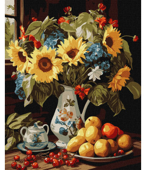 Розпис по номерах. КНО 5680 Натюрморт із соняшниками" Розпис по номерах. КНО 5680 Натюрморт із соняшниками"