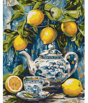 Набір для розпису по номерах "Лимони і кераміка"