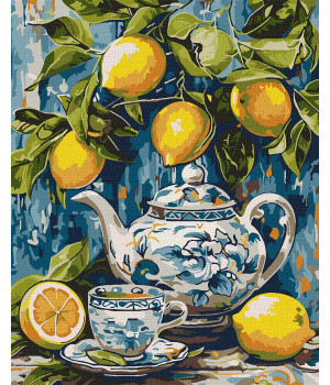 Набір для розпису по номерах "Лимони і кераміка"