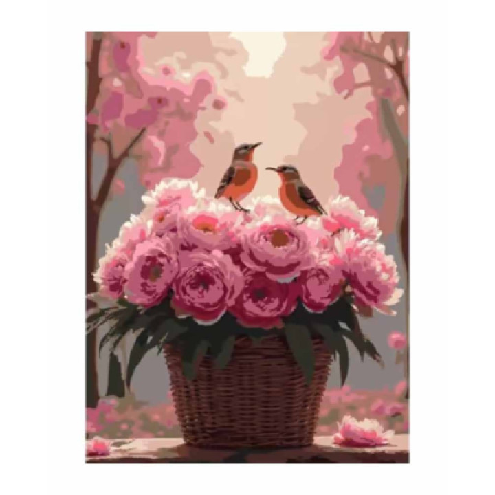 Картина за номерами Strateg Півонії з пташками