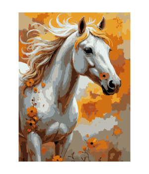 Картина за номерами Strateg Білий кінь 