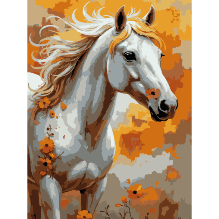 Картина за номерами Strateg Білий кінь 
