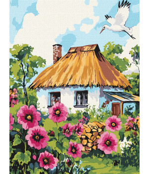 Набір для розпису по номерах "Мальви біля хати"