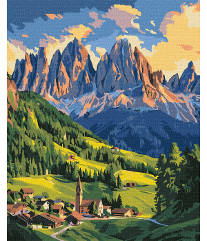Набір для розпису по номерах "Світанок у Доломітах" 