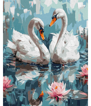 Розпис по номерах. KHO6620 Закохані лебеді 