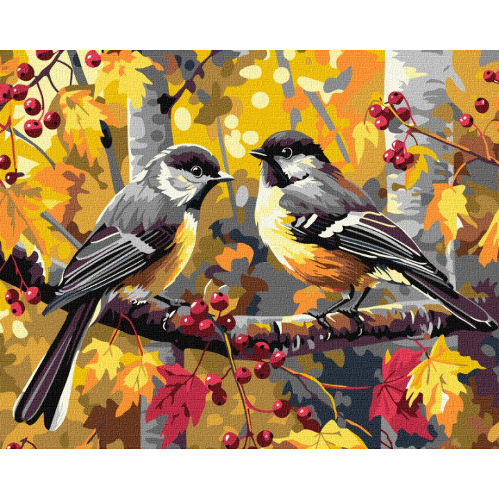 Набір для розпису по номерах. "Пара синичок"
