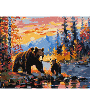 Набір для розпису по номерах. "Ведмежа сім'я"