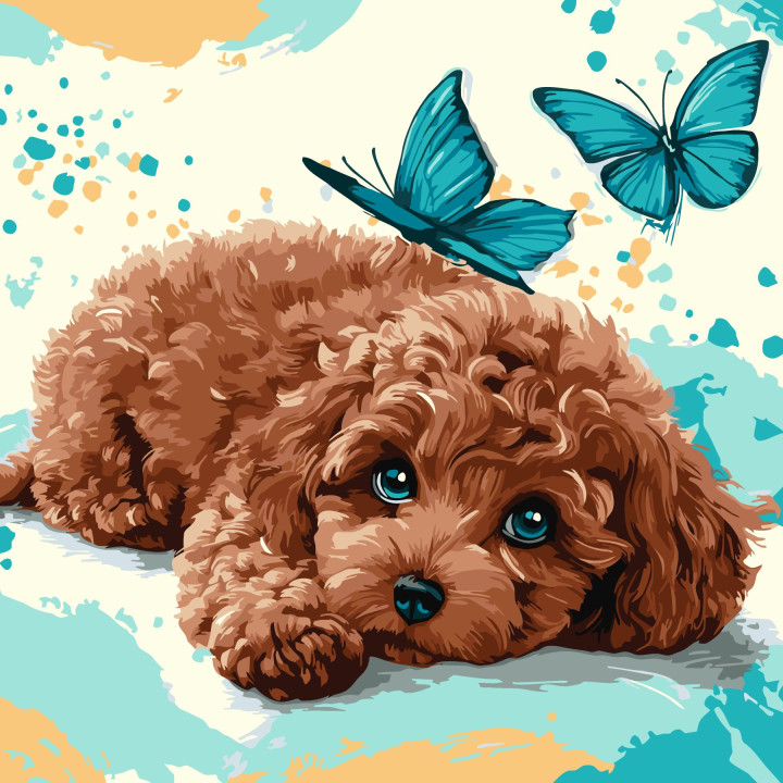 Набір для розпису по номерах "Милий пудель" 