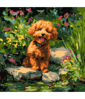 Набір для розпису по номерах "Пудель на ставку" Набір для розпису по номерах "Пудель на ставку"
