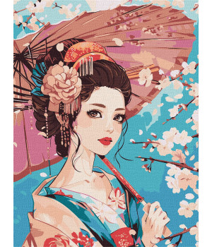 Набір для розпису по номерах "Японська красуня" Набір для розпису по номерах "Японська красуня"