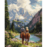 Набір для розпису по номерах "Пара вершників у горах"