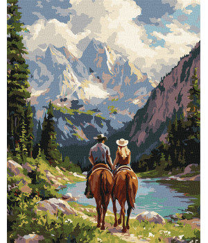 Набір для розпису по номерах "Пара вершників у горах"