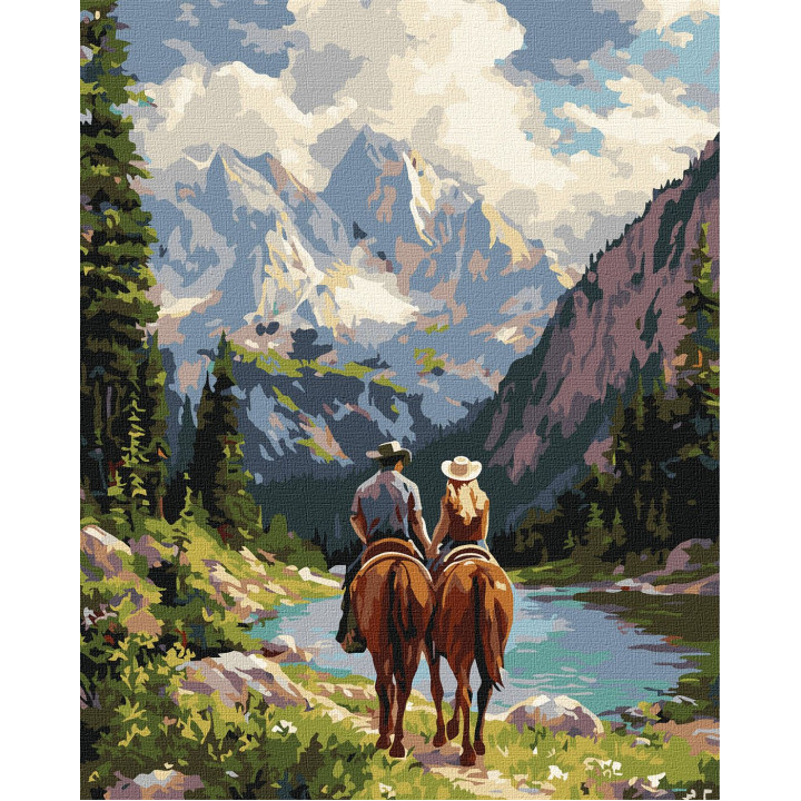 Набір для розпису по номерах "Пара вершників у горах"