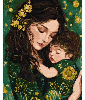 Набір для розпису по номерах "Тендітні обійми з фарбами металік"