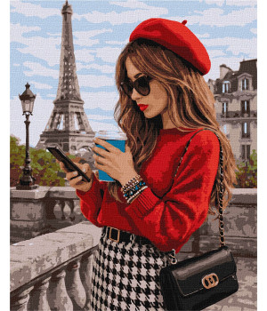 Набір для розпису по номерах "Дівчина в Парижі"