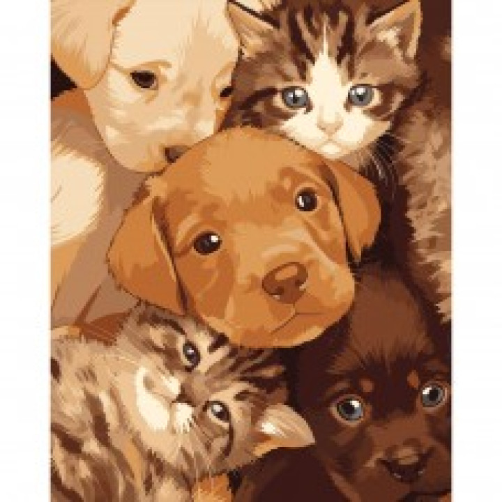 Картина за номерами SANTI "Милі мордочки"