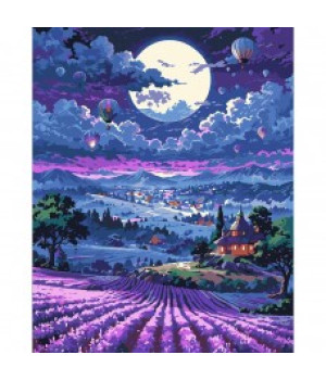 Картина за номерами SANTI "Захід сонця та лаванда"