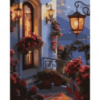 Картина за номерами SANTI "Квіти на балконі", LED підсвітка