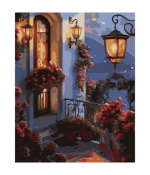 Картина за номерами SANTI "Квіти на балконі", LED підсвітка Картина за номерами SANTI "Квіти на балконі", LED підсвітка