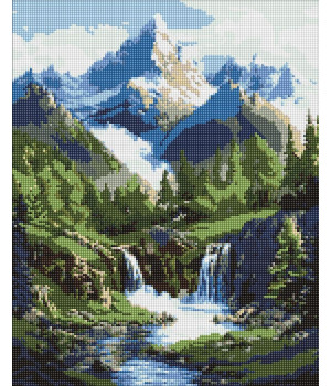 Набір з алмазною мозаїкою "Водоспад у горах"