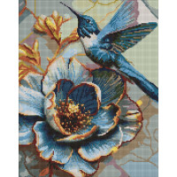 Набір з алмазною мозаїкою "Колібрі на півонії"