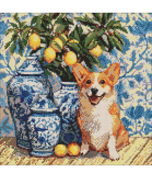 Набір з алмазною мозаїкою "Коргі та лимони"