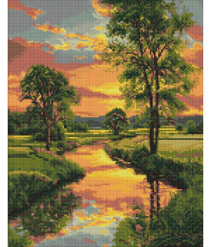Набір з алмазною мозаїкою "Річка за містом" Набір з алмазною мозаїкою "Річка за містом"