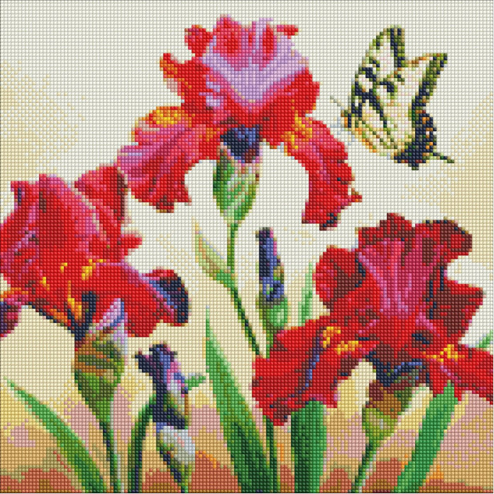 Набір з алмазною мозаїкою AMO 7650 "Вишукані іриси" 