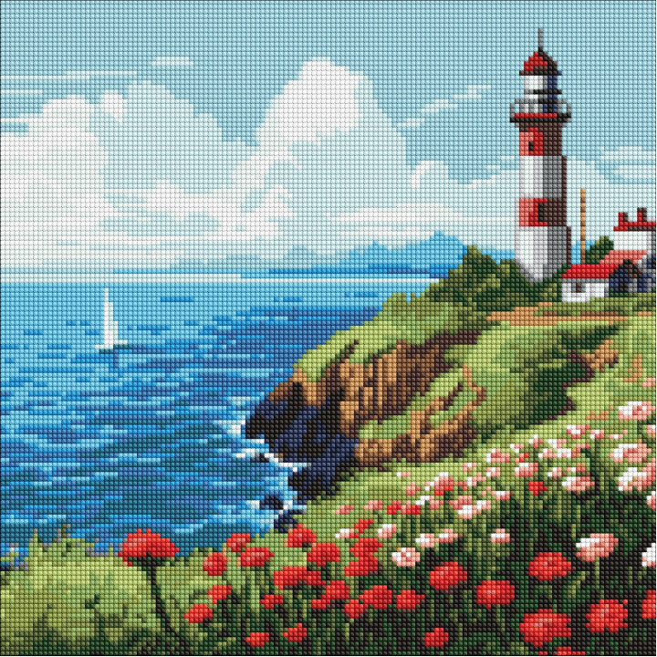 Набір з алмазною мозаїкою  "Маяк на горизонті"