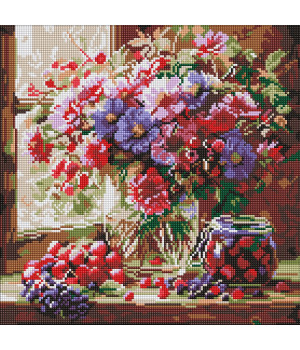 Набір з алмазною мозаїкою "Букет і фрукти" Набір з алмазною мозаїкою "Букет і фрукти"