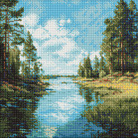 Набір з алмазною мозаїкою "Струмок в лісі"